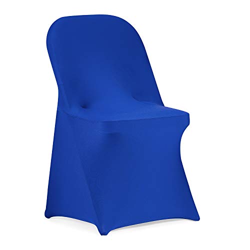 Stretch Spandex Folding Chair Cover for Wedding Party Dining Banquet Event (12, Royal Blue)