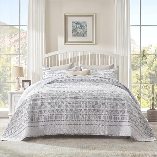 "SunStyle Home Floral Queen Quilt Bedding Set, Lightweight Bedspreads,Boho - Soft Coverlet With 2 Pillow Shams, Morden Style Quilts for All Season, Suitable for Bed, Couch, Bedroom,Guest Room,90""X96"""
