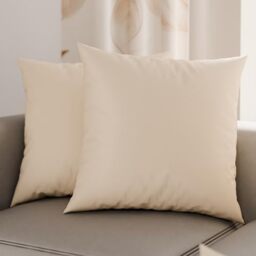 PETTI Artigiani Italiani - Pair of Microfiber Pillowcases 50x50 cm, Bedroom Cushions, Sofa, Set of 2 Cushion Covers, Solid Color Beige Pillowcase, 100% Made in Italy