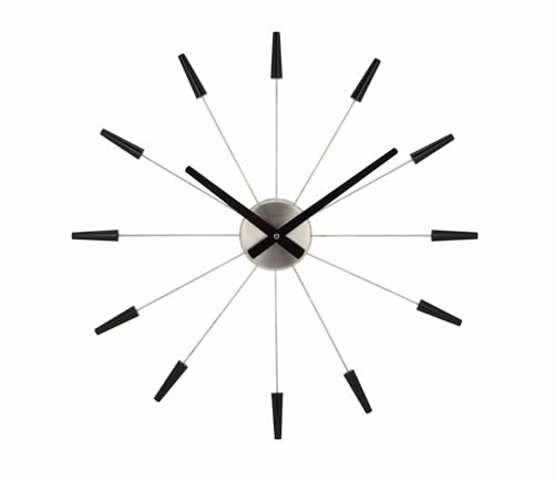 NexTime Plug Inn Wall Clock, Stainless-Steel, Silver, 58 x 4.5 x 58 cm