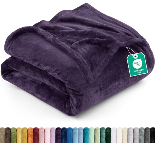 Utopia Bedding Fleece Blanket Twin Size Purple 300GSM Luxury Anti-Static Fuzzy Soft Microfiber Bed Blanket (60x80 Inch)
