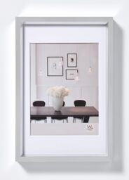 walther design Picture Frame Silver 18 x 24 cm with PassepArtout, Steel Style Plastic Frame ES824S