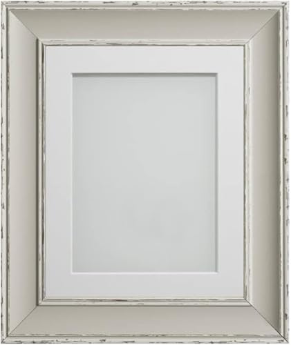 Frame Company Brooke Moonstone Grey Photo Frame, White Mount, A3 for A4 (11.75x8.25 inch, fitted with perspex)