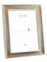 Deknudt Frames - classic photo frame for 15 x 20 cm photo - bronze with silver bevel - for photos, posters or posters - S244D3 - to stand or hang