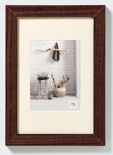 walther design Picture Frame Walnut 15 x 20 cm with PassepArtout, Home Wooden Frame HO520N