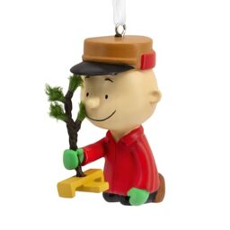 Hallmark Charlie Brown Hanging Tree Ornament, PEANUTS Comics, Resin, Red