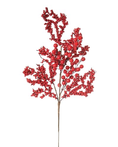 Red Mixed Berries Pick, 60 cm – Decorative Stem for Christmas Trees & Wreaths