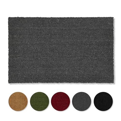 Carpido Non-slip coconut mats, antibacterial door mats, for covered outdoor use, sustainable natural fibres, 100% coconut, 50 x 80 cm, grey