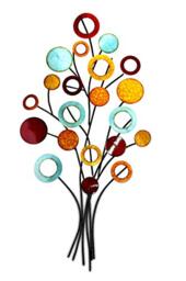 GILDE Wall Relief Wall Decoration XL Tree of Life Multi-Coloured Metal H 97 cm W 51 cm