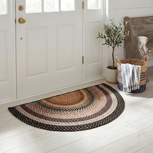 Safavieh Contemporary Rug Living Room, Dining Room, Bedroom - Machine Washable and Reversable - Braided Collection, Short Pile, in Multi Colored, 66 x 112 cm