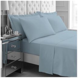 GC GAVENO CAVAILIA 4Pieces Hotel Quality Sheet Set Double - 100% Polyester Bedding - Includes Fitted Sheet, Flat Sheet & Pillowcases - Wrinkle & Fade Resistant, Everyday Home Use - Blue