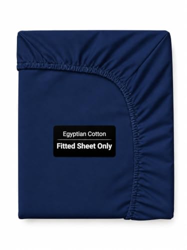 "Good Sleep Bedding Queen Size Egyptian Cotton Sheets - 1000 Thread Count, 16"" Deep Pocket, Soft & Breathable Luxury Hotel Style Queen Fitted Sheet - Navy Blue"