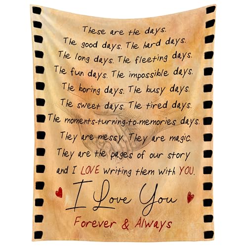 WRAPIX Romantic Gifts for Him Men - to My Awesome Man Soft Fleece Throw Blanket 60x80 in - Anniversary Birthday Gifts for Men Couple Husband Boyfriend