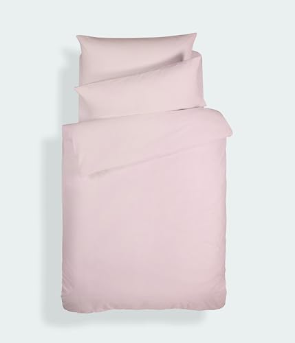 Bianca Plain Dyed Pink Duvet Cover Set for 90 cm Beds 100% Cotton Percale