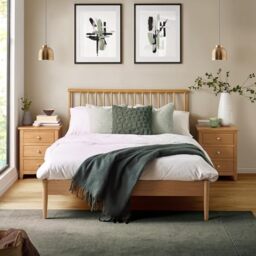 Julian Bowen Belton Spindle Bed, Double, Oak - W145 x D211cm