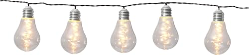Eglo Outdoor Fairy Lights Z_Solar, Balcony Decor, LED String with Solar Bulbs, Stainless Steel and Plastic, Warm White