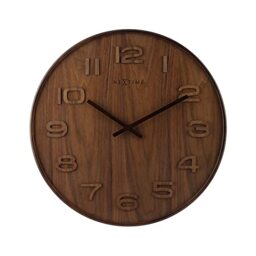 "NeXtime wall clock ""WOOD WOOD MEDIUM"", round, made of wood, brown, ø 36 cm"