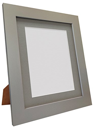 Metro Light Grey Photo Picture Poster Frame with Dark Grey Mount 6 x 4 Image Size 4.5 x 2.5 inch