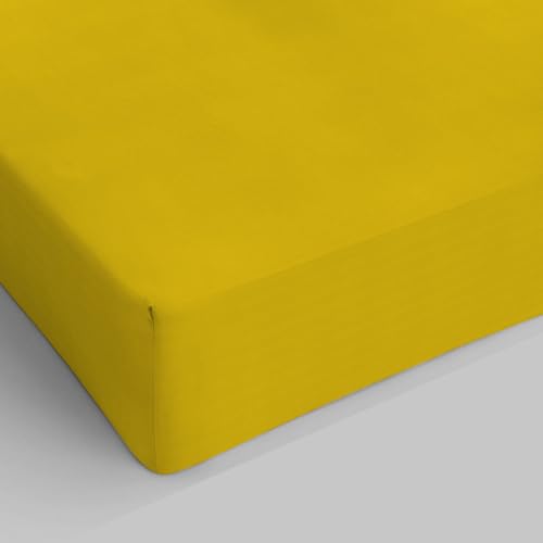 Sogni e Capricci Max Color Fitted Sheet with 25cm Corner, Mustard, double