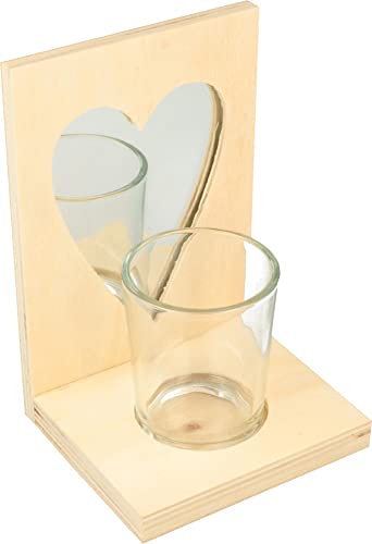 Artemio Candle Holder+Mirror Heart 110x9x15cm