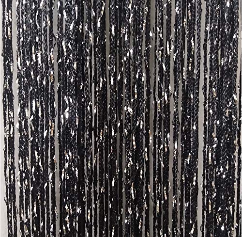 ave split Decorative Door String Curtain Wall Panel Fringe Window Panel Drapes Room Divider Blind Divider Tassel Screen Home 100cm*200cm (black1)