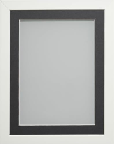 Frame Company Connolly Range White Wooden Picture Photo Frame with Grey Mount, 20x16 for pic size 15x10 *Choice of Sizes*