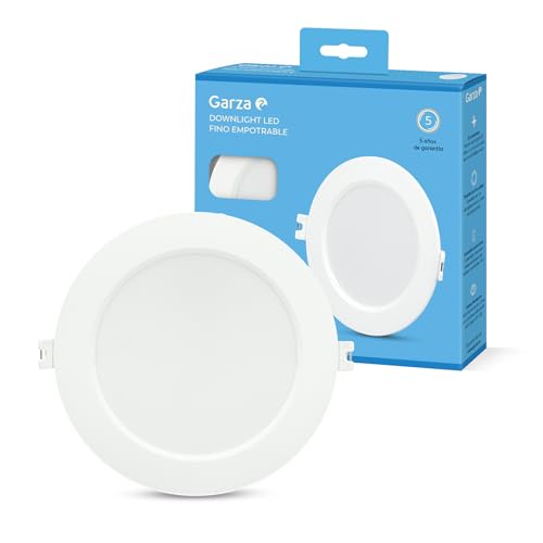 Garza - Circular Recessed LED Downlight Extra Flat Porthole, 17 cm, 12W, 6500K Cold Light, 1200lm, 30,000h, IP20, White, Energy Saving 80%
