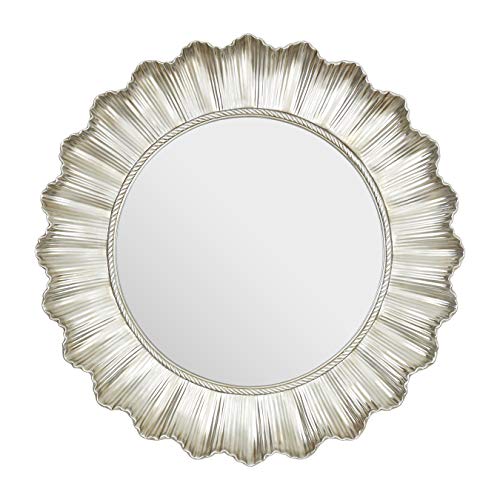 Premier Housewares Wall Mirror/Mirrors For Garden/Bathroom/Living Room With Rope Detail Decorative Frame/Metallic Finish Wall Mounted Mirrors W83 X D6 X H83cm