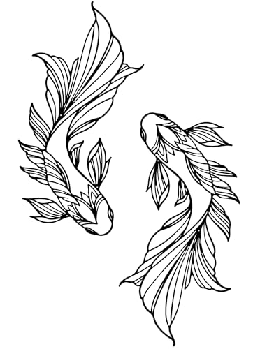 RESACO Koi Fish Metal Wall Art Japanese Art Wall Decor Iron Fish Gifts Asian Decorations for Living Room Bathroom Indoor Outdoor (Black 10.2 x 18.1 inches)