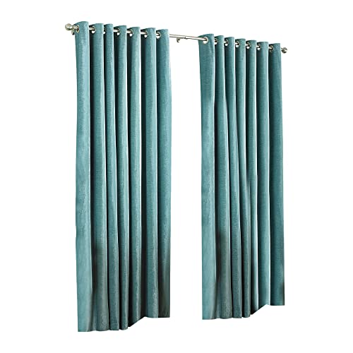 "Riva Paoletti ""Wellesley"" Eyelet Curtains, Duck Egg, 229 x 229 cm"