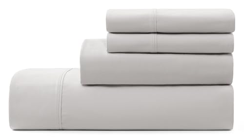 UGG 01331 Alahna King Bed Sheets and Pillowcases 4-Piece Set Sleep in Luxury Machine Washable Deep Pockets Wrinkle-Resistant Silky Cooling Technology for All-Season Comfort, King, Stone