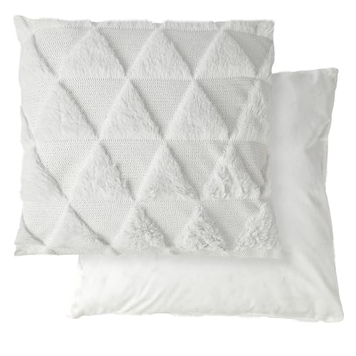 Emma Barclay Nyla Soft Touch Geometric Tufted Cushion Cover (White)