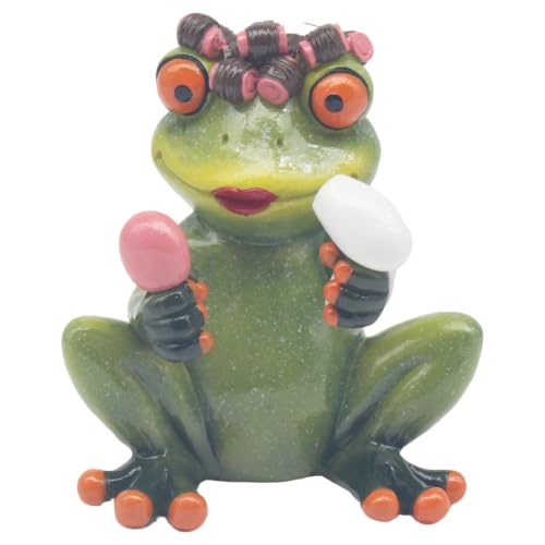 The Leonardo Collection Frog's Life Hair Do Polyresin - figurine featuring a playful frog-themed design, ideal for adding character to shelves, desks and other interior spaces.