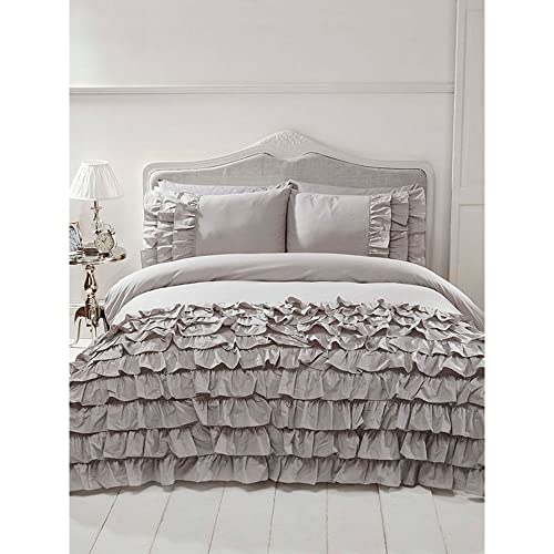 Rapport Flamenco Duvet Set, Single-Grey, Polyester-Cotton, FLAMEN-SING-GREY