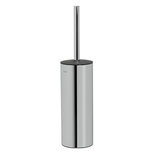 Tiger Dock Toilet Brush and Holder, Stainless Steel, Chrome, 8.9 x 38.3 x 8.9 cm