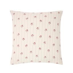 ESSIX - Printed cotton gauze pillowcase - ORIENT EYELETS - 65 x 65 cm - Light pink - Cotton gauze - - Easy care