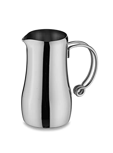 Caf?? Stal Elements Stylish 18/10 Stainless Steel Milk Jug with Cool Touch Wire Handles, Mirror Polished, 17oz