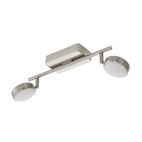 Eglo Connect LED Ceiling Spotlight Corropoli-C, Smart Home 2-Light spot, Ceiling lamp Made of Steel and Plastic, Colour: matt Nickel, White, dimmable, Adjustable White Tones and Colours