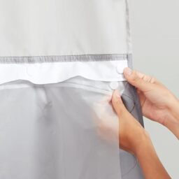 Hookless Peva Shower Curtain Snap, Fabric Replacement Liner, Polyester, Vanilla