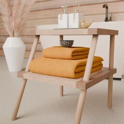PETTI Artigiani Italiani - 100% Cotton Terry Bath Towels, 1+1 Towel Set, 2 Pieces 1 Face Towel and 1 Hand Towel, Orange Towels