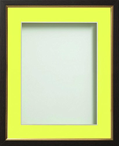 Frame Company Drayton Range Gold Insert Picture Photo Frame with Lemon Bon Bon Mount for Image Size 5 x 5-Inch, Plastic, Black, 8x8-inch