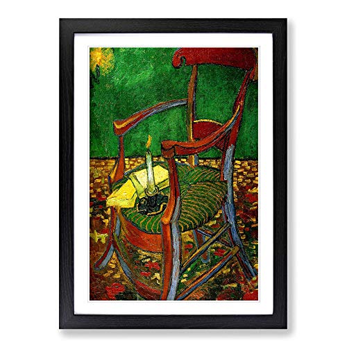 Vincent Van Gogh Gauguins Chair Framed Print - A2 Black Framed Wall Art - Ready to Hang - Modern Historical Picture - Living Room Bedroom Lounge Office