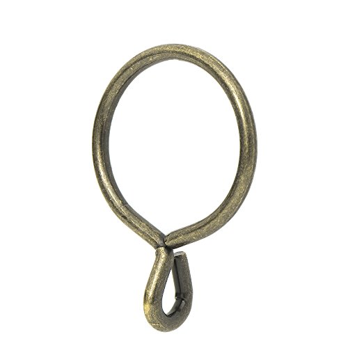 "Ivilon Drapery Eyelet Curtain Rings - 1.7"" Ring for Curtain Hook Pins, Set of 14 - Antique Brass"