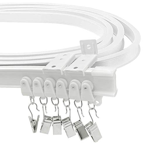 Flexible Ceiling Curtain Track System with Clips for Bay Window