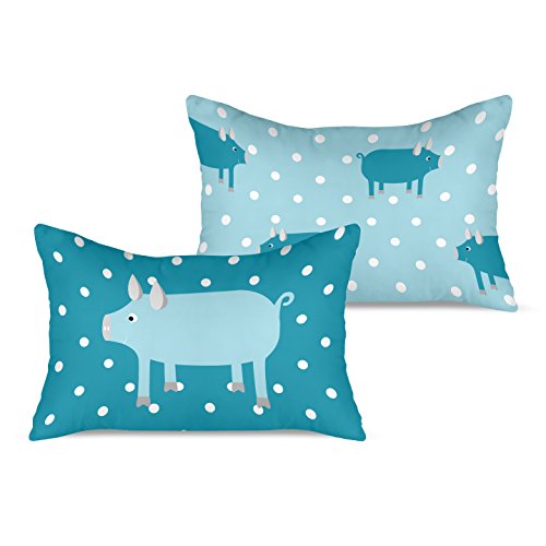 Blonde Home Cushion Cover Specks, Cotton, turquoise, Individual, 35 x 50 x 3 cm