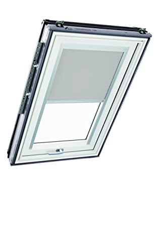 Original Roto Blackout Roller Blind ZRV Almost complete Blackout Guide Rail Silver For Roto Roof Windows Series Designo R6/R8, i8 and Classic 64/84 Size 054/098 - 05/09 Colour Light Grey