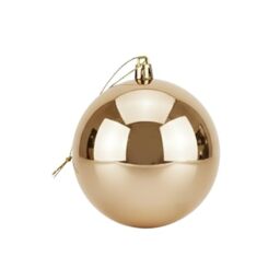 25cm Large Champagne Bauble PVC Shatterproof Glossy Finish Christmas Balls Ornament - Festive Xmas Tree Hanging Decorations, Round Ornament for Holiday Home Decor