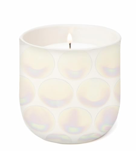 Paddywax Scented Candles Lustre Iridescent Ceramic Luxury Artisan Candle, 283g, Matte Ivory - Tobacco Vanilla