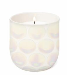 Paddywax Scented Candles Lustre Iridescent Ceramic Luxury Artisan Candle, 283g, Matte Ivory - Tobacco Vanilla