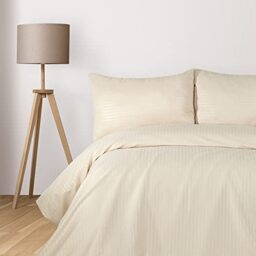 Komfortec Deluxe Bed Linen 3-Piece Beige - 240 x 220 cm Set with Pillowcases, Microfibre Bed Linen with Zip, Soft and Non-Iron